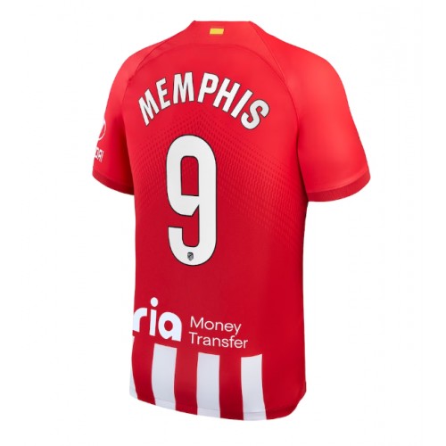 Fotballdrakt Herre Atletico Madrid Memphis Depay #9 Hjemmedrakt 2023-24 Kortermet